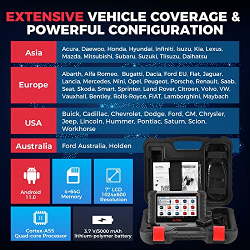 Autel MaxiCOM MK808S-TS Scanner, 2024 Complete TPMS Check/Activate/Relearn Tool, Same as MX808S-TS MK808Z-TS, 28+Service, BT Full System Scan,Bidirectional, FCA AutoAuth,Upgrade of MK808BT PRO MK808S A5205