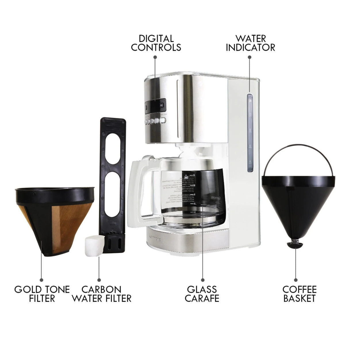 White 12-Cup Programmable Drip Coffee Maker V940856
