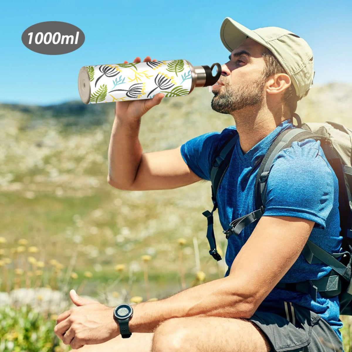 20 oz Insulated Stainless Steel Water Bottle with Straw Lid C4026