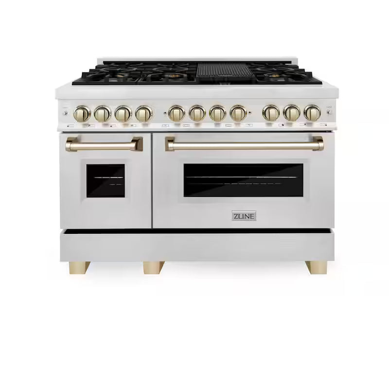 48 in. 7 Burner Double Oven Dual Fuel Range Stainless Steel B944