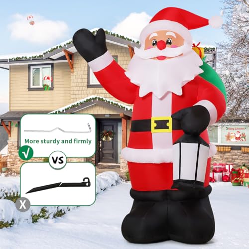 8 FT Inflatable Waving Santa Claus with Built-in LEDs O55789