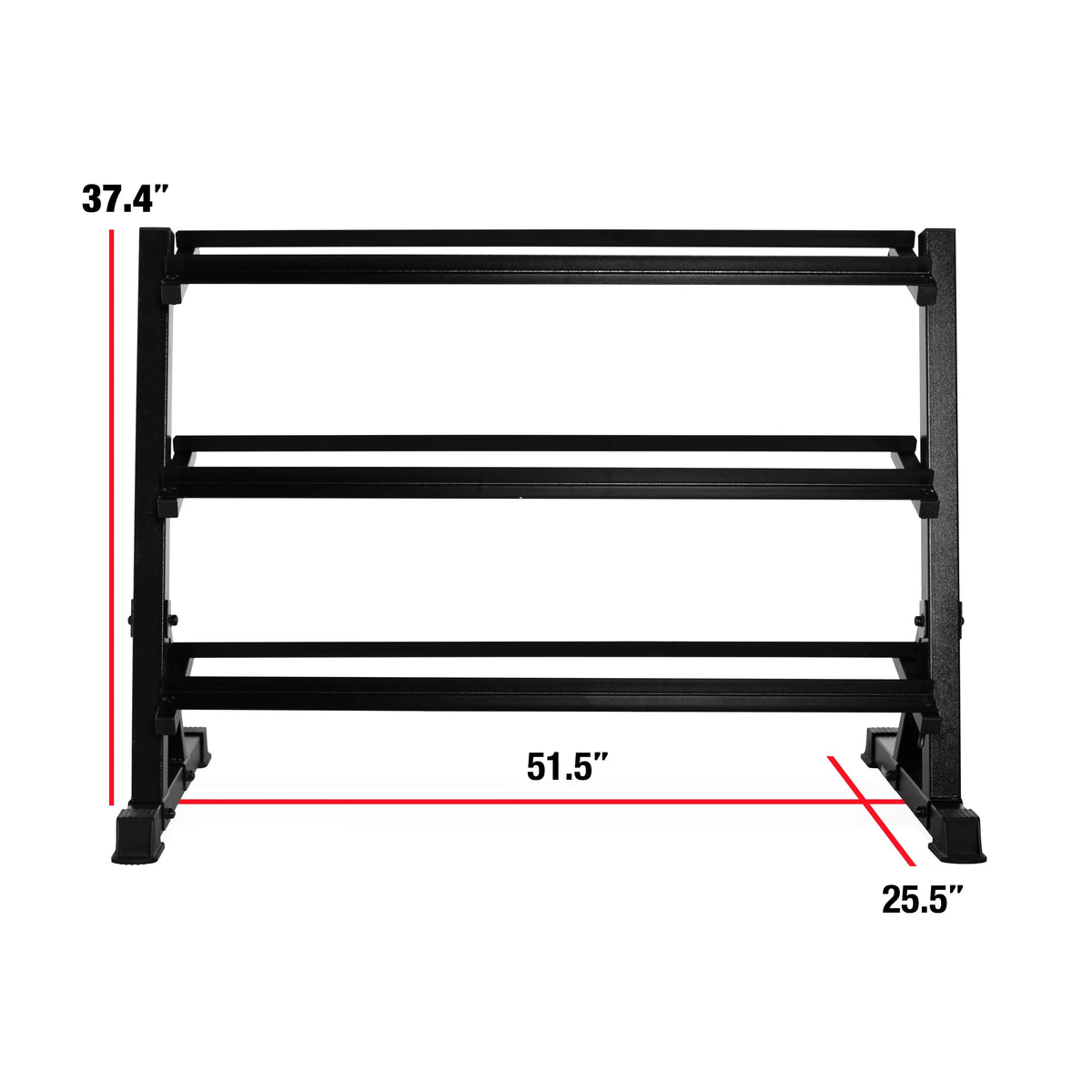 Black 3-Tiered Dumbbell Storage Rack W334079