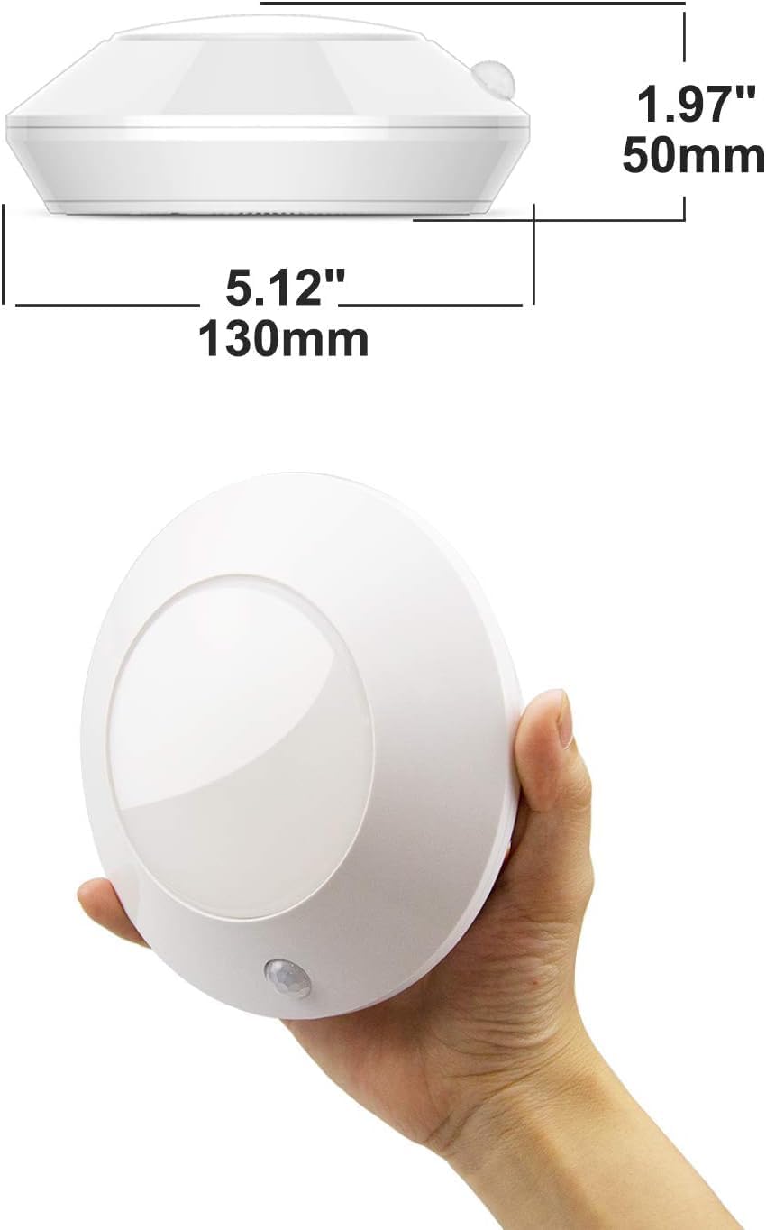Wireless Battery Operated Motion Sensor LED Ceiling Light, 250 Lumens, 5 Inch, Warm White K695213