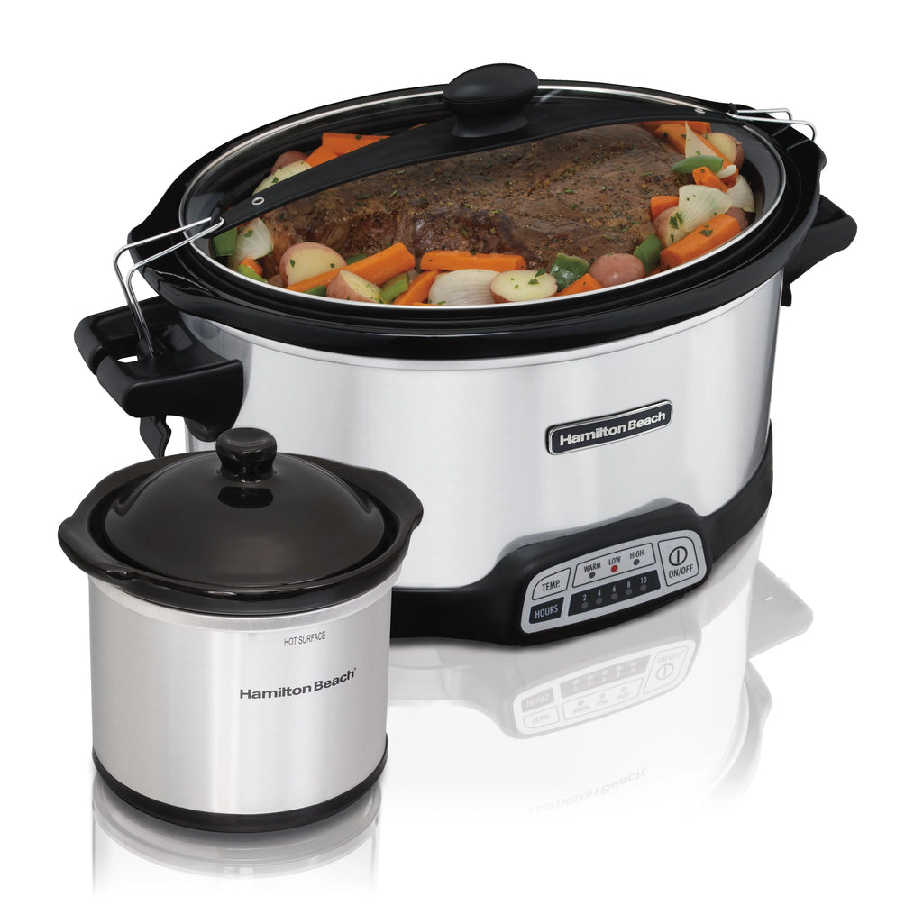 Programmable Slow Cooker with Party Dipper, 7 Quart, Red N322