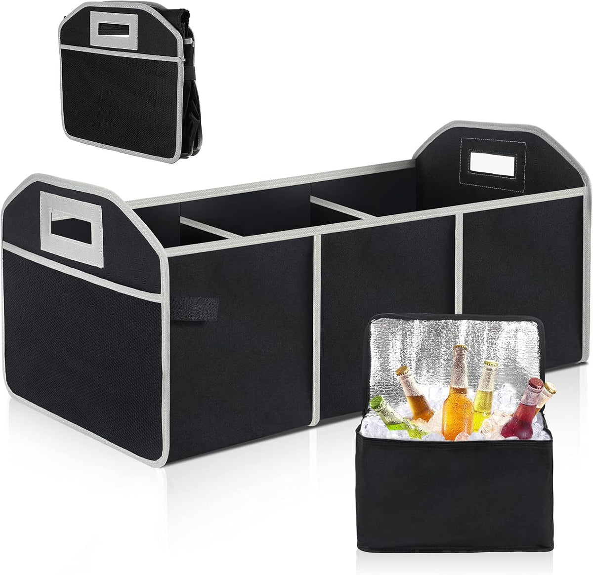 Waterproof Car Trunk Storage Organizer with Insulated Leakproof Cooler Bag I1291