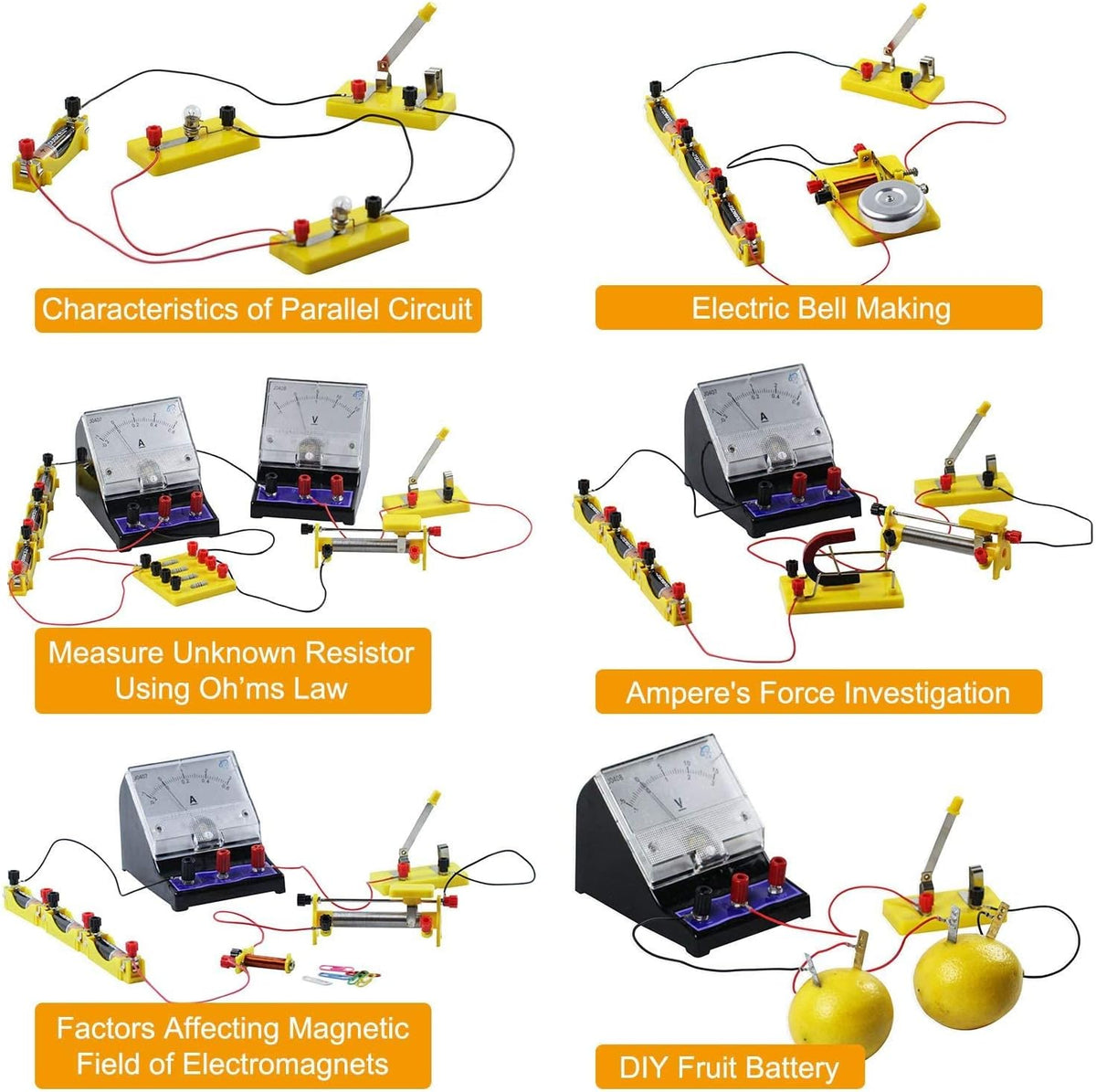 Electricity and Magnetism Experiment Kit for Kids Basic Circuit Learning Set Physics Science Lab Educational Toys Age 8+ Pack of 2 H182933