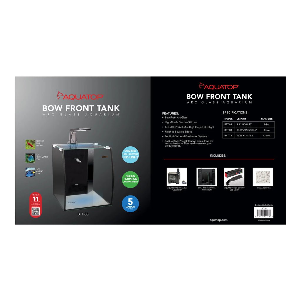 5 Gallon Glass Bow Front Aquarium with Pump and LED Light R82585