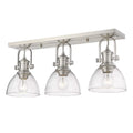 3 Light Semi-Flush Mount Pewter Seeded Glass H67169