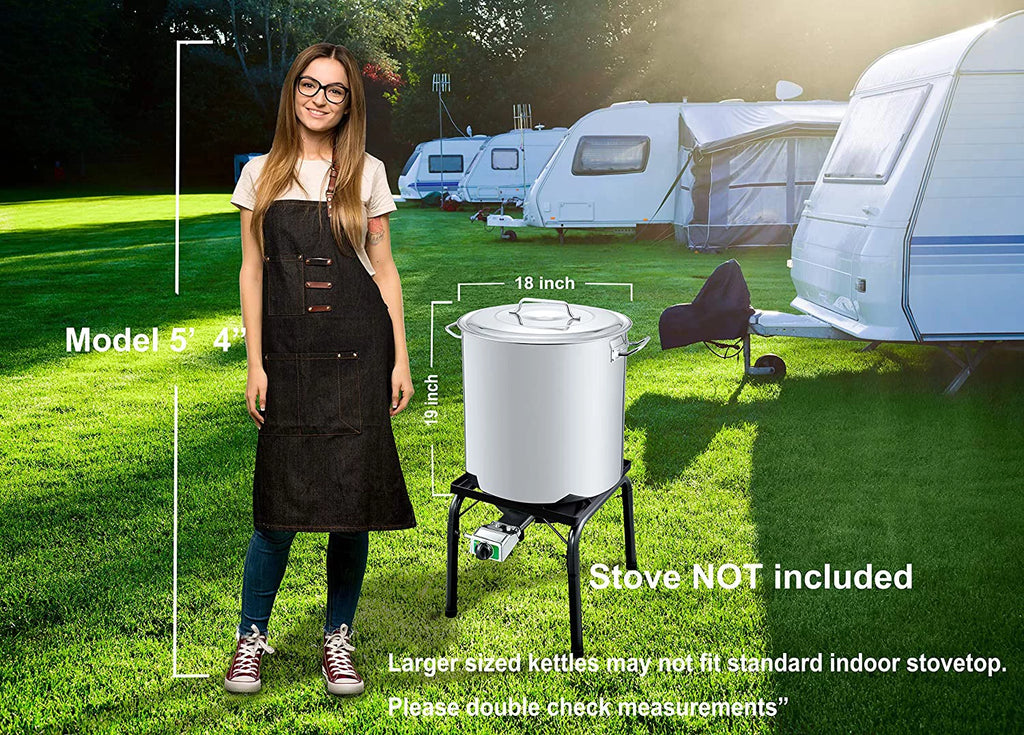 Stainless Steel 80 Quart Stock Pot with Steamer Basket I929874