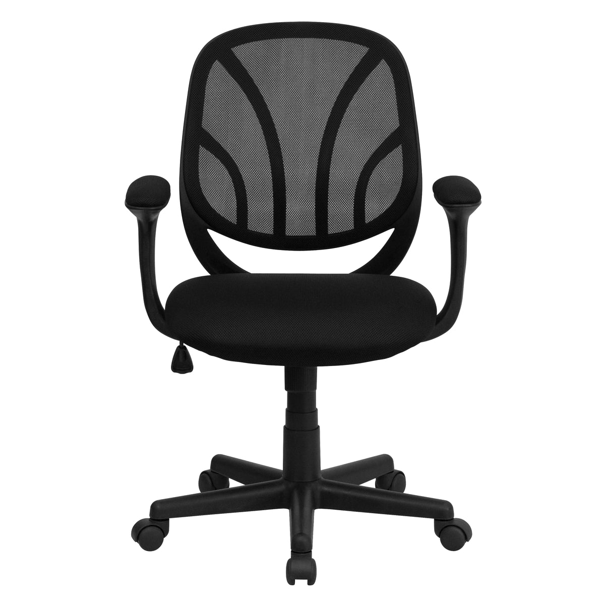 Black Mesh Mid-Back Office Chair with Arms F5302
