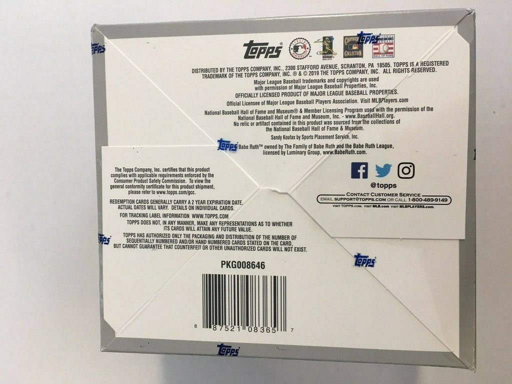 2019 Topps Update Baseball 24ct Retail Box T5578