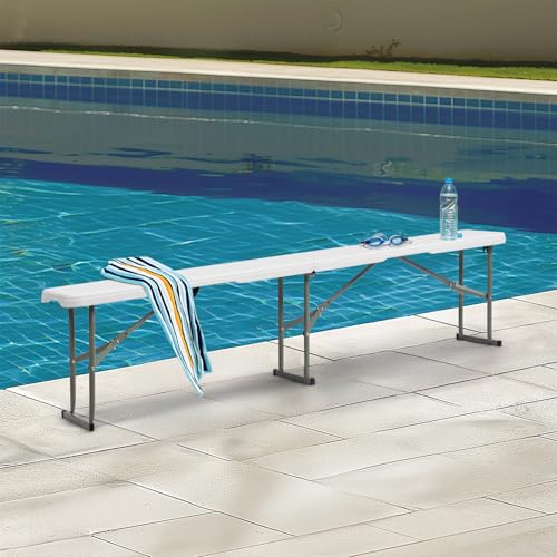 White 6ft Folding Plastic Bench B2756