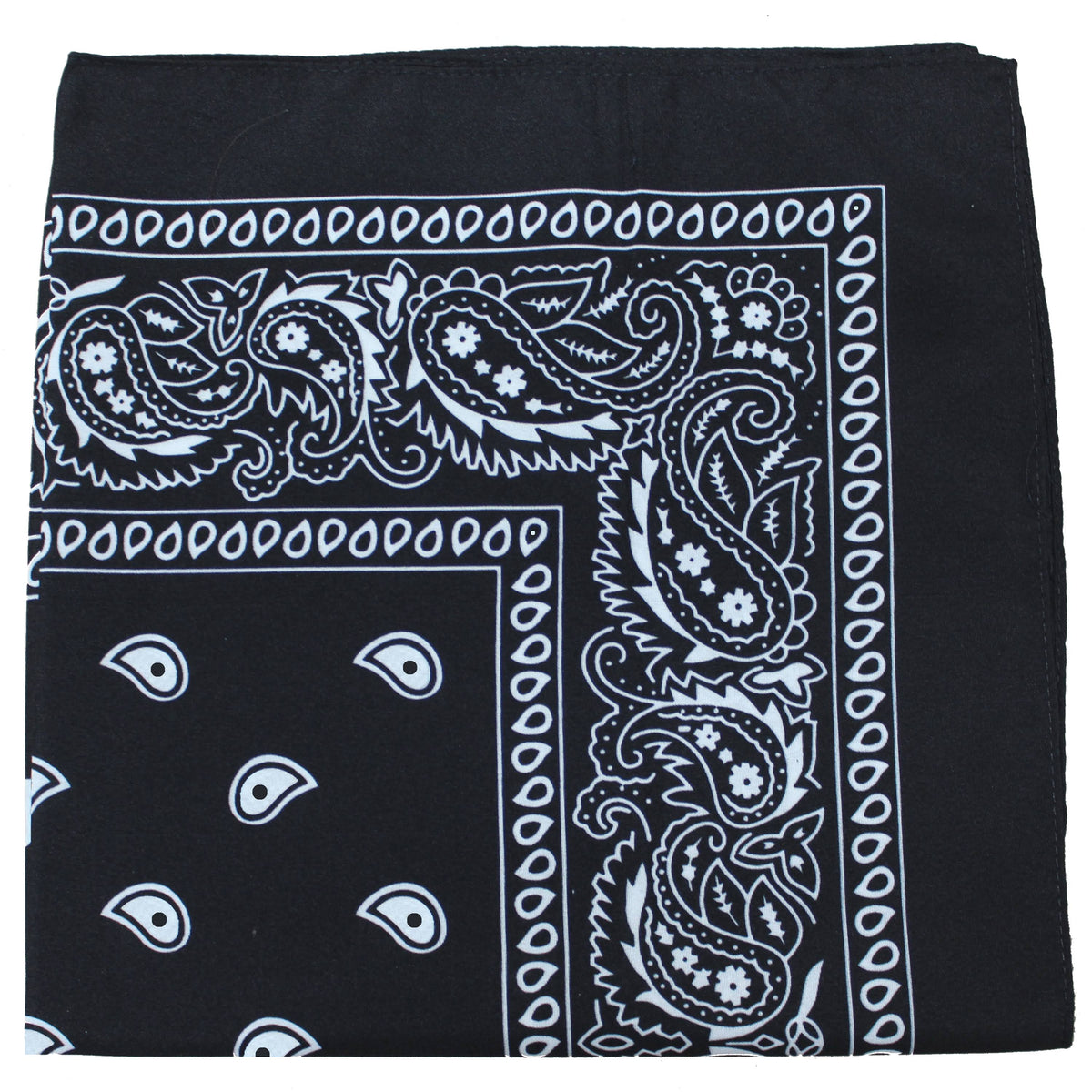 96 Pc 100% Cotton Double Sided Bandanas (Black) K528
