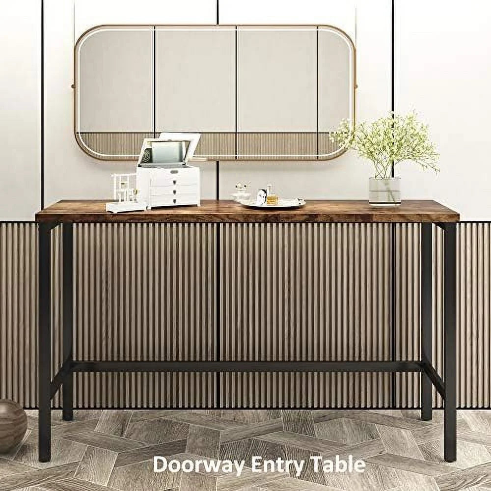 4-Piece Counter Height Dining Table Set with 2 Drawers and 3 Leather Padded Stools A632
