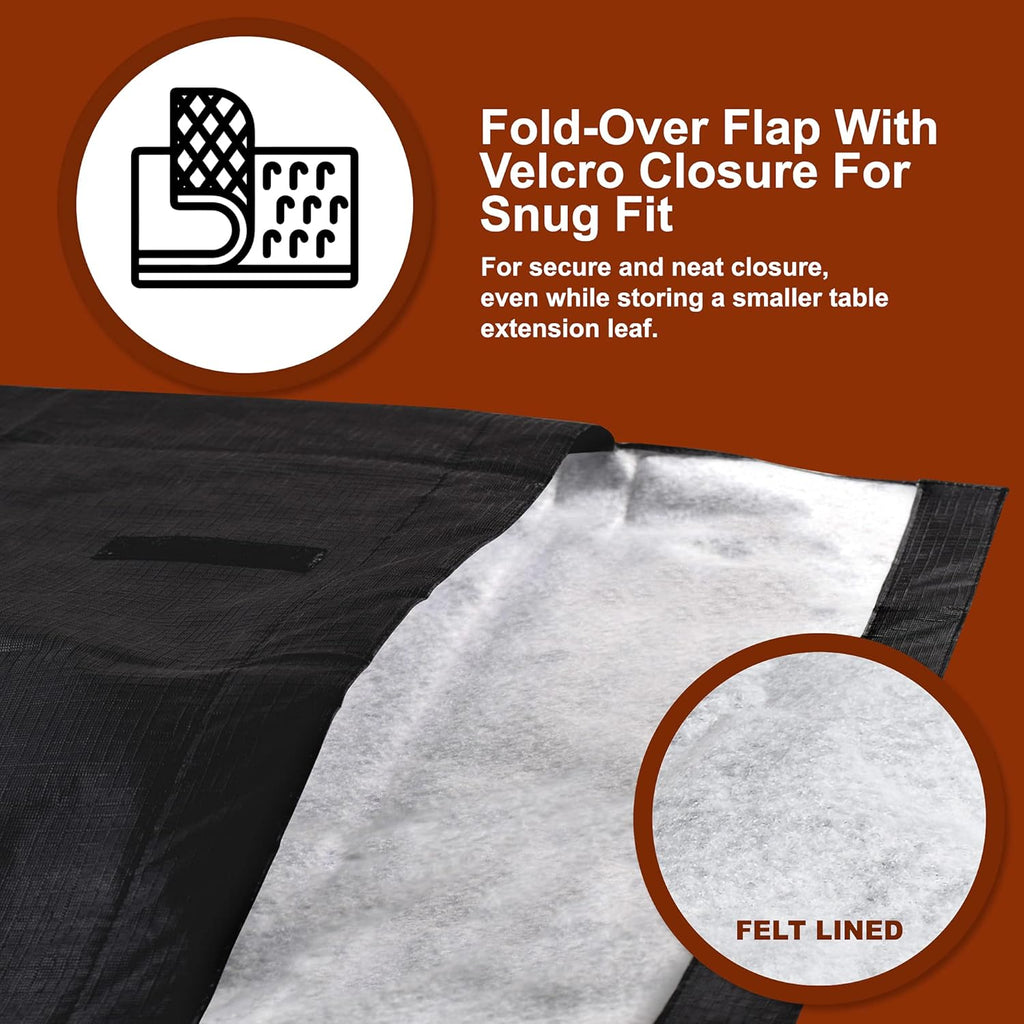 Felt Lined Dining Table Leaf Storage Bag with Handle, Gray D849