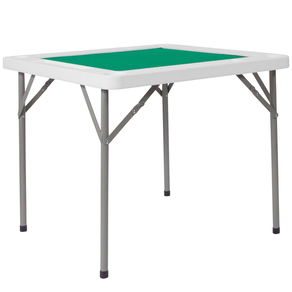 34.5x22 Square 4-Player Folding Card Game Table with Green Felt X6141