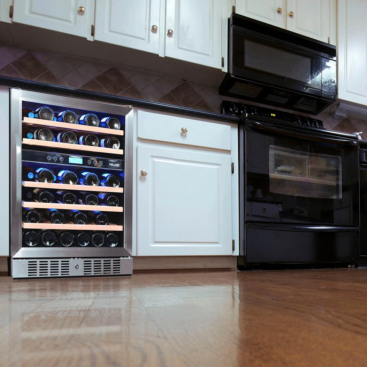 46-Bottle Dual-Zone Stainless Steel Wine Refrigerator H620