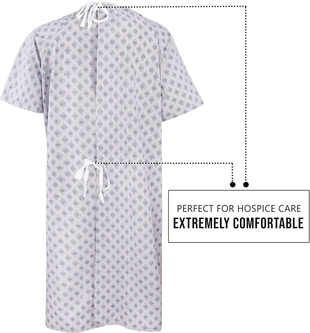 6 Pack Unisex Hospital Gowns with Back Tie L822