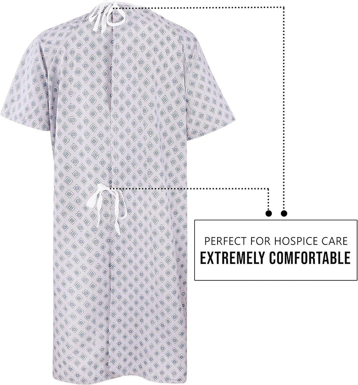 6 Pack Unisex Hospital Gowns with Back Tie L822