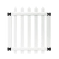 White Vinyl Pointed Picket Fence Gate L7636