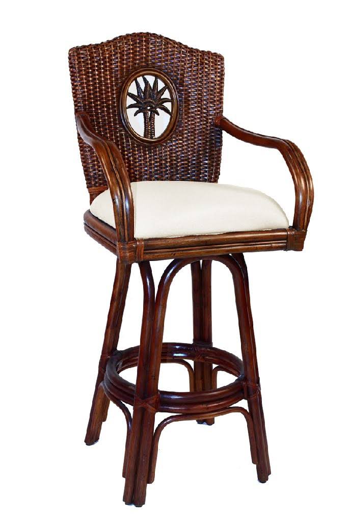 Indoor Swivel Rattan & Wicker Counterstool N228