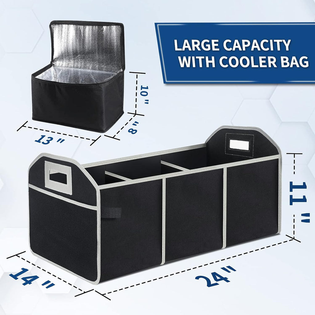 Waterproof Car Trunk Storage Organizer with Insulated Leakproof Cooler Bag I1291