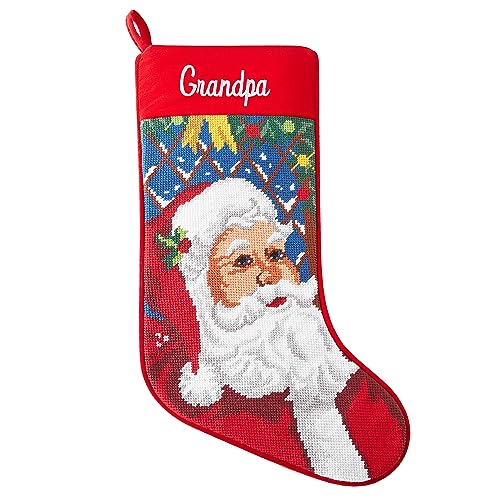 Personalized Needlepoint Christmas Stocking 8"x17" Q609