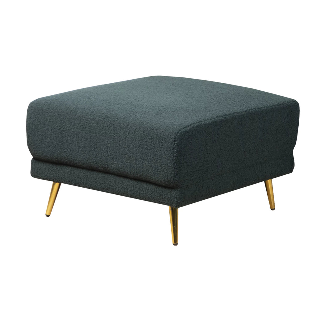 Green Sherpa Fabric 4 Seater Sectional Sofa with Ottoman H650597
