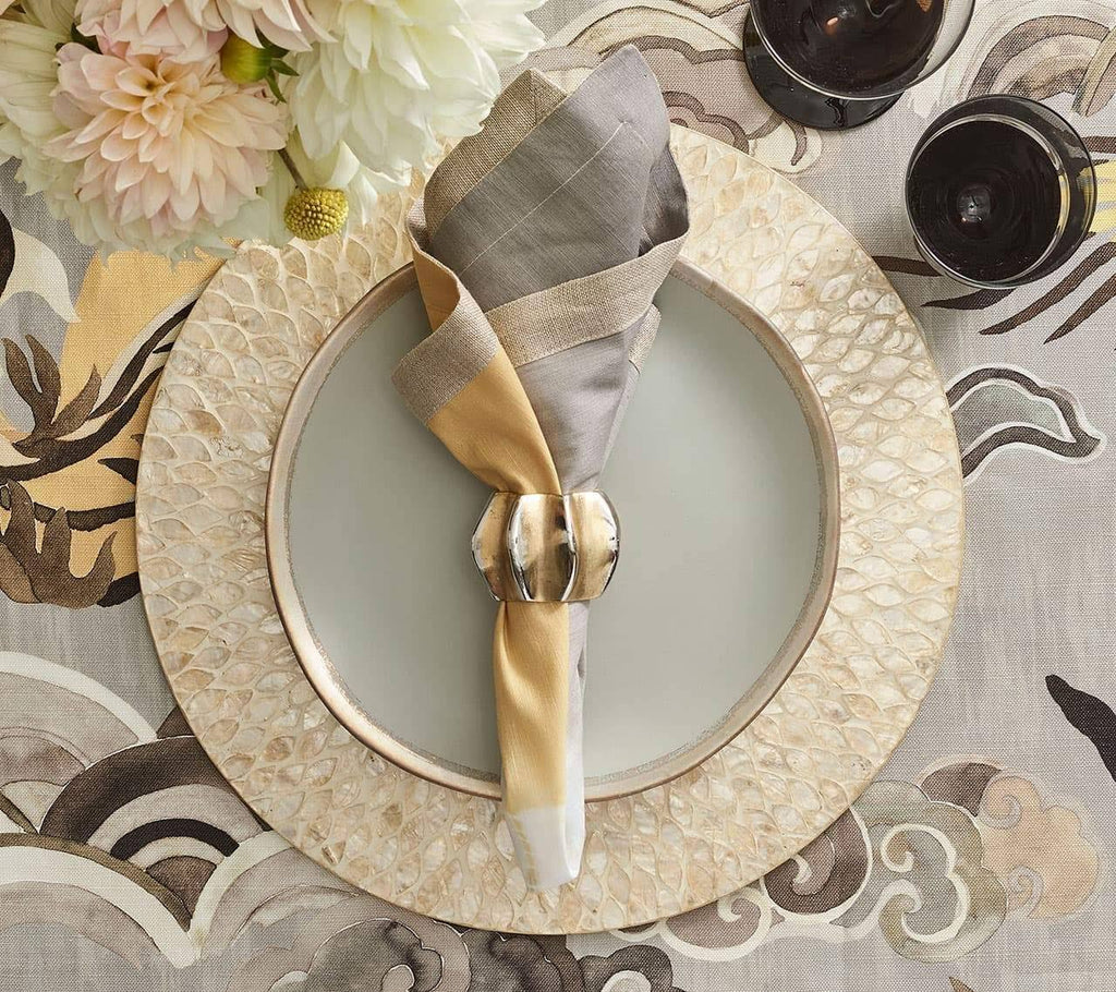 Gold & Silver Napkin Ring Set of 4 J161