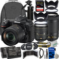 Nikon D500 DSLR Camera with 16-80mm & 70-300mm Lenses + 64GB Extreme Pro SDXC, UV Filter, 2x Spare Batteries (32pc Bundle) J2131