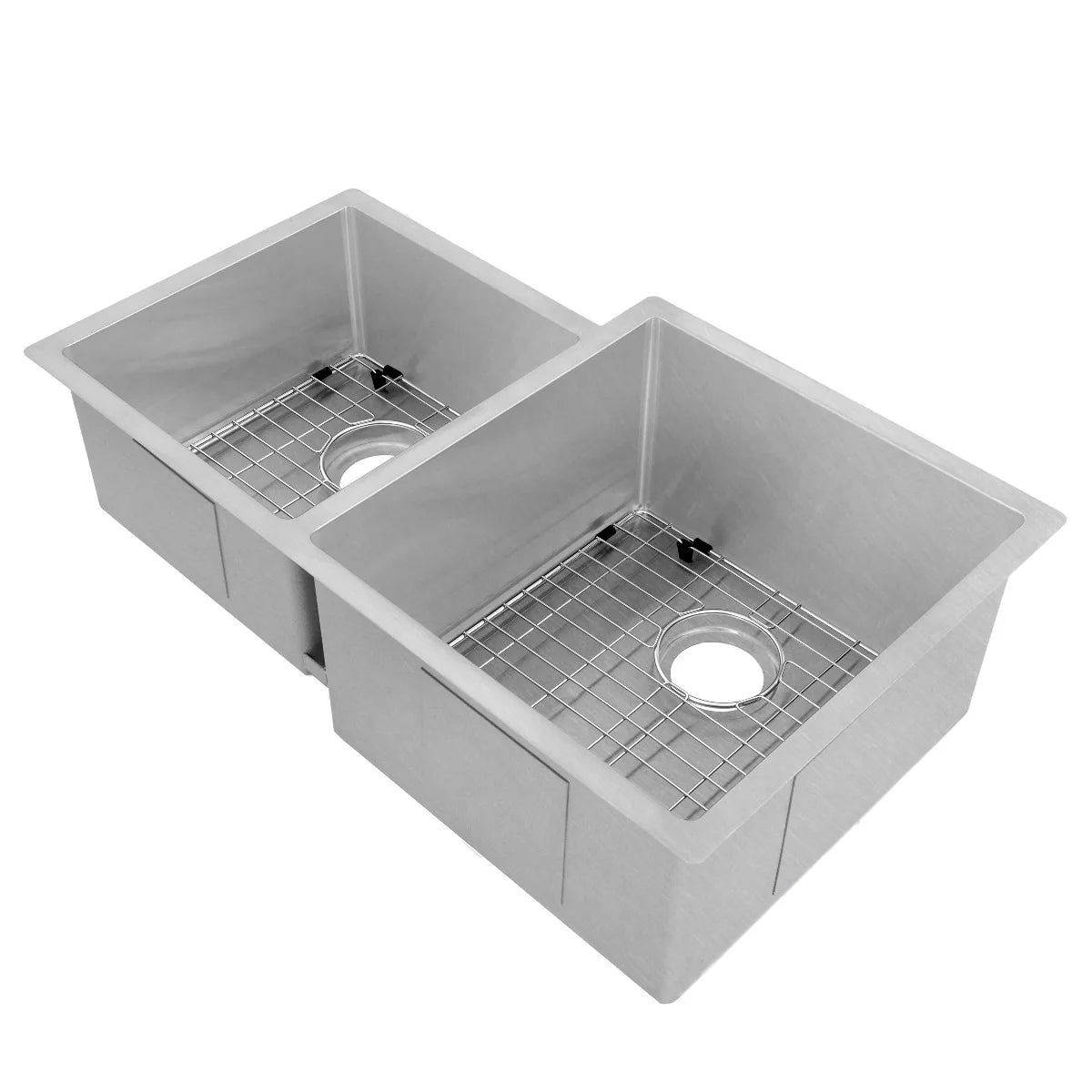 32 in. Double Bowl Stainless Steel Kitchen Sink with Bottom Grid J289