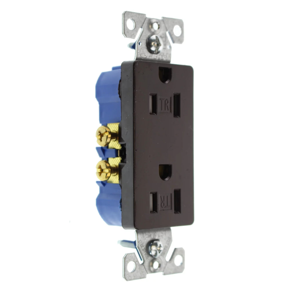 Duplex Decorator Receptacle Outlet, 15-Amp, 120-Volt, Brown, 16-Pack X403608