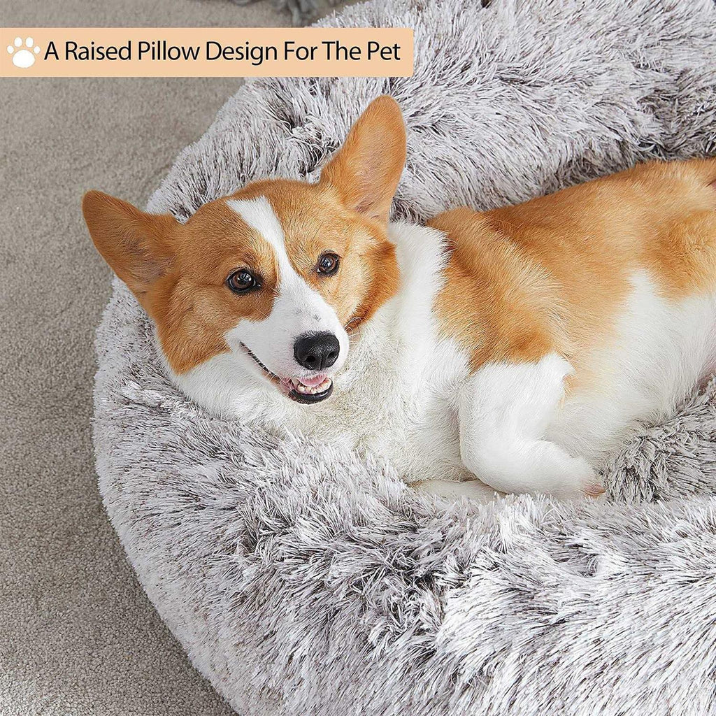 Small Dog Bed Donut Faux Fur Anti-Anxiety Pet Bed L604936