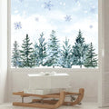 9 Sheet Christmas Window Clings Snowy Forest Trees Double-Sided Reusable Winter Window Decals Y922759