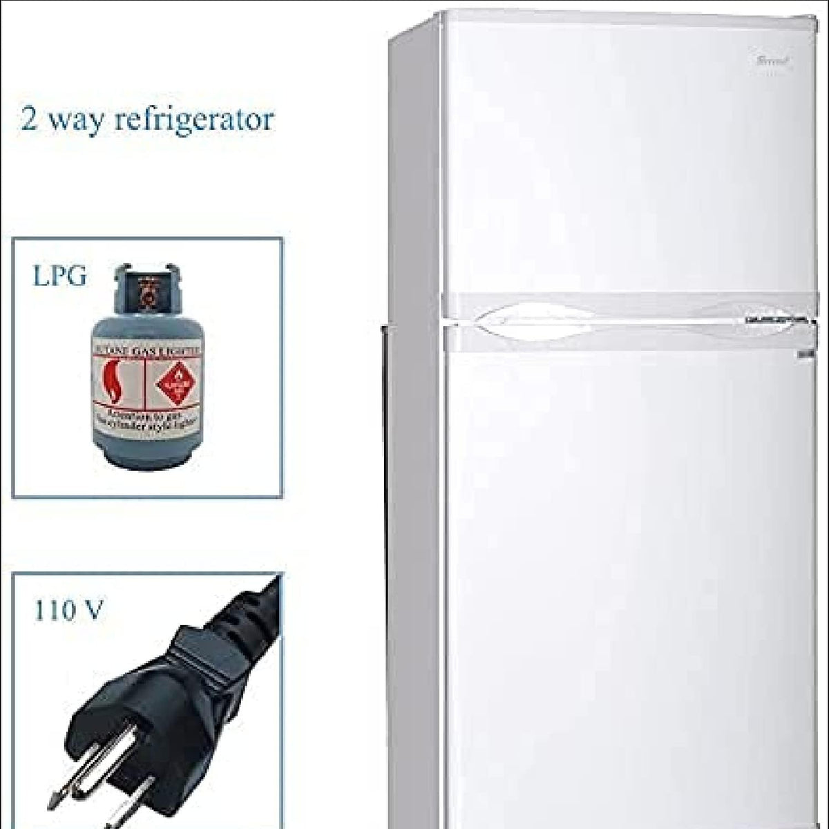 Propane Refrigerator with Freezer 6.1 cu.ft White J8520