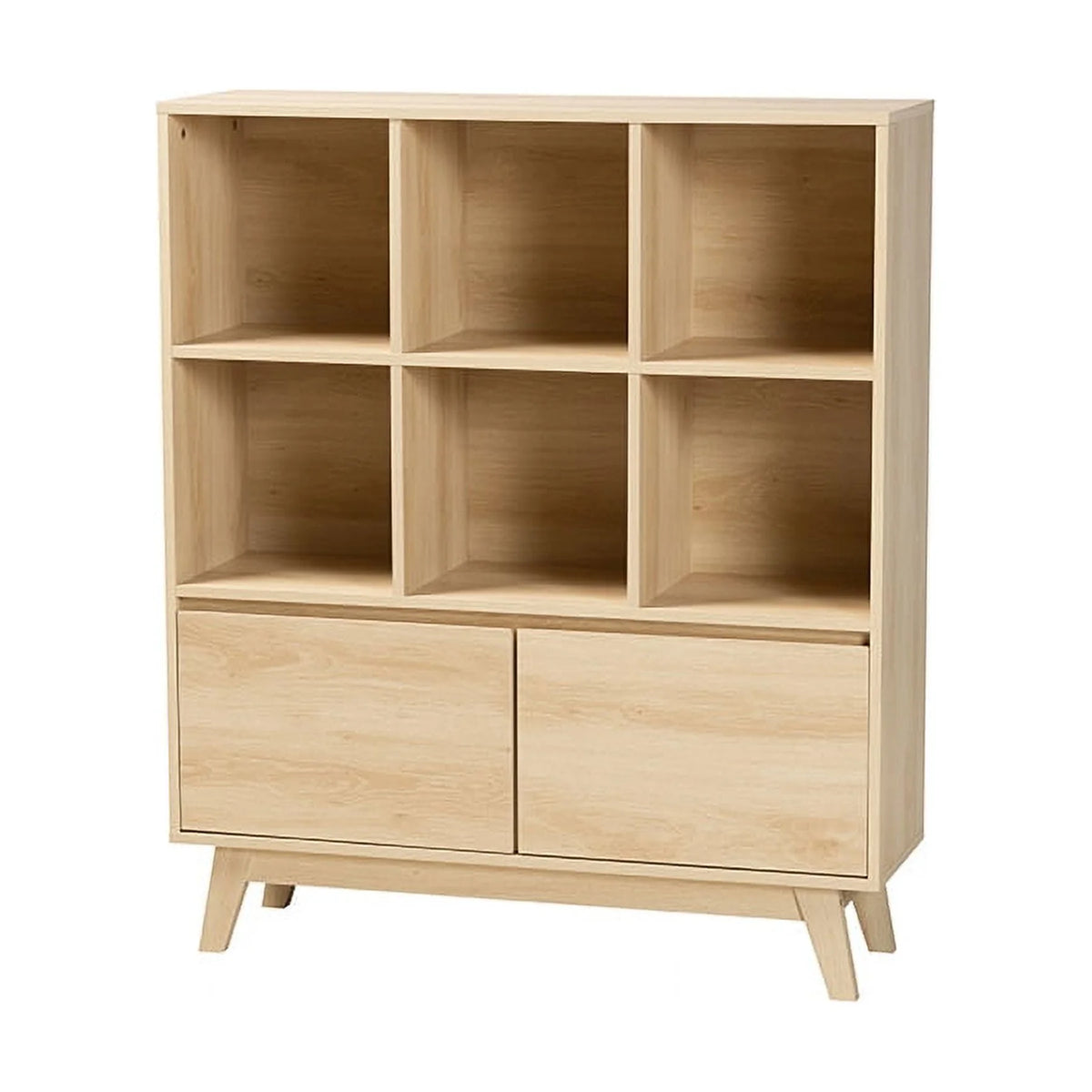 Oak Brown Finished Wood Bookshelf M571