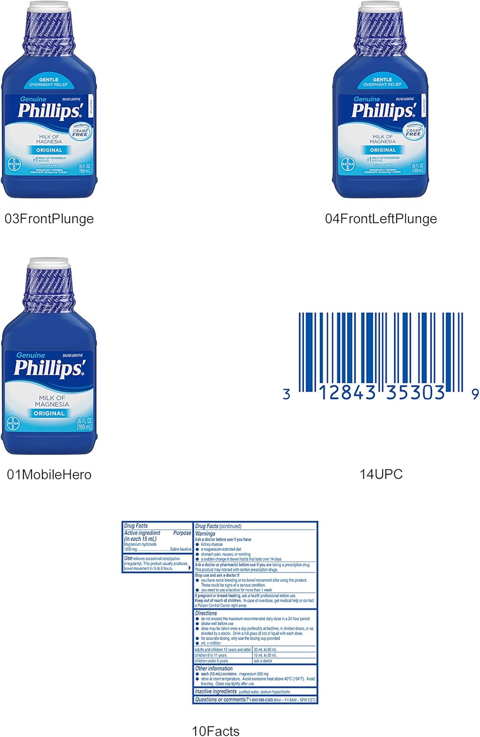 Milk of Magnesia Laxative, 26-Fluid-Ounce Bottle G2370