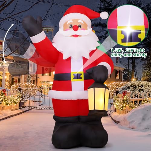 8 FT Inflatable Waving Santa Claus with Built-in LEDs O55789