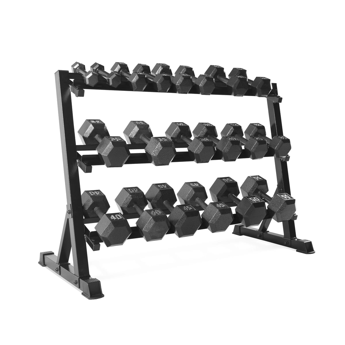 Black 3-Tiered Dumbbell Storage Rack W334079