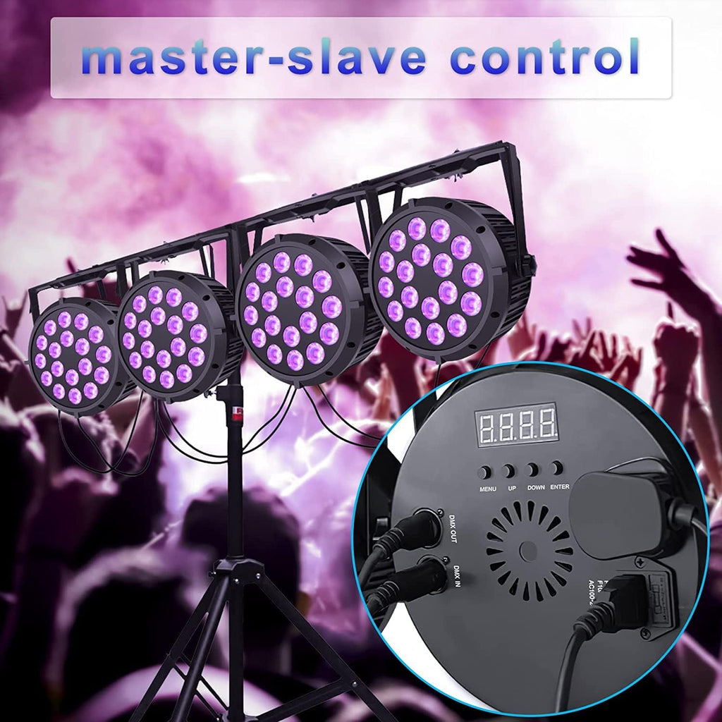18x8W RGBW LED Washing Lighting Disco Lights with DMX-512 Sound Activated Strobe Lights L706588