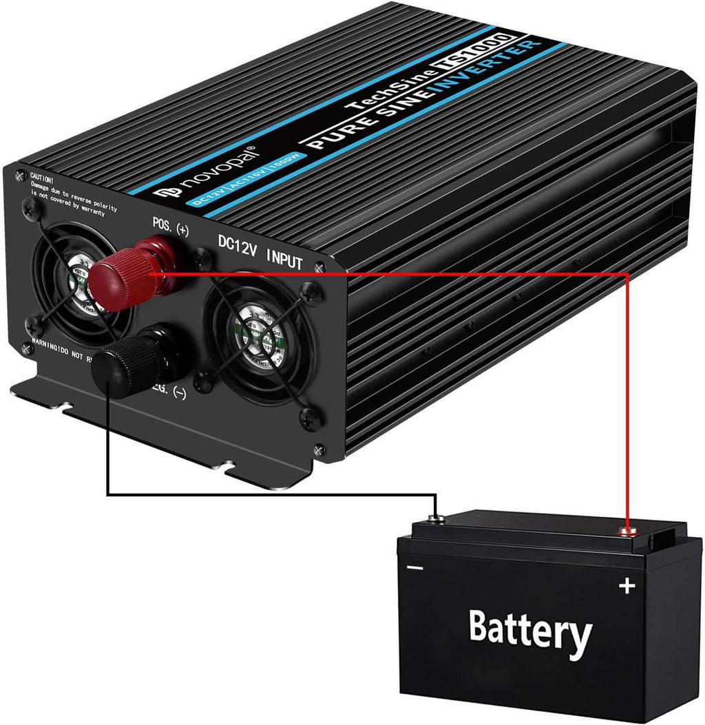 Pure Sine Wave Power Inverter 1000 Watt 12V DC to 110V AC Converter with 4 AC Outlets and One USB Port R836119