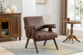 Leisure Chair with Solid Wood Armrest and Feet S95397