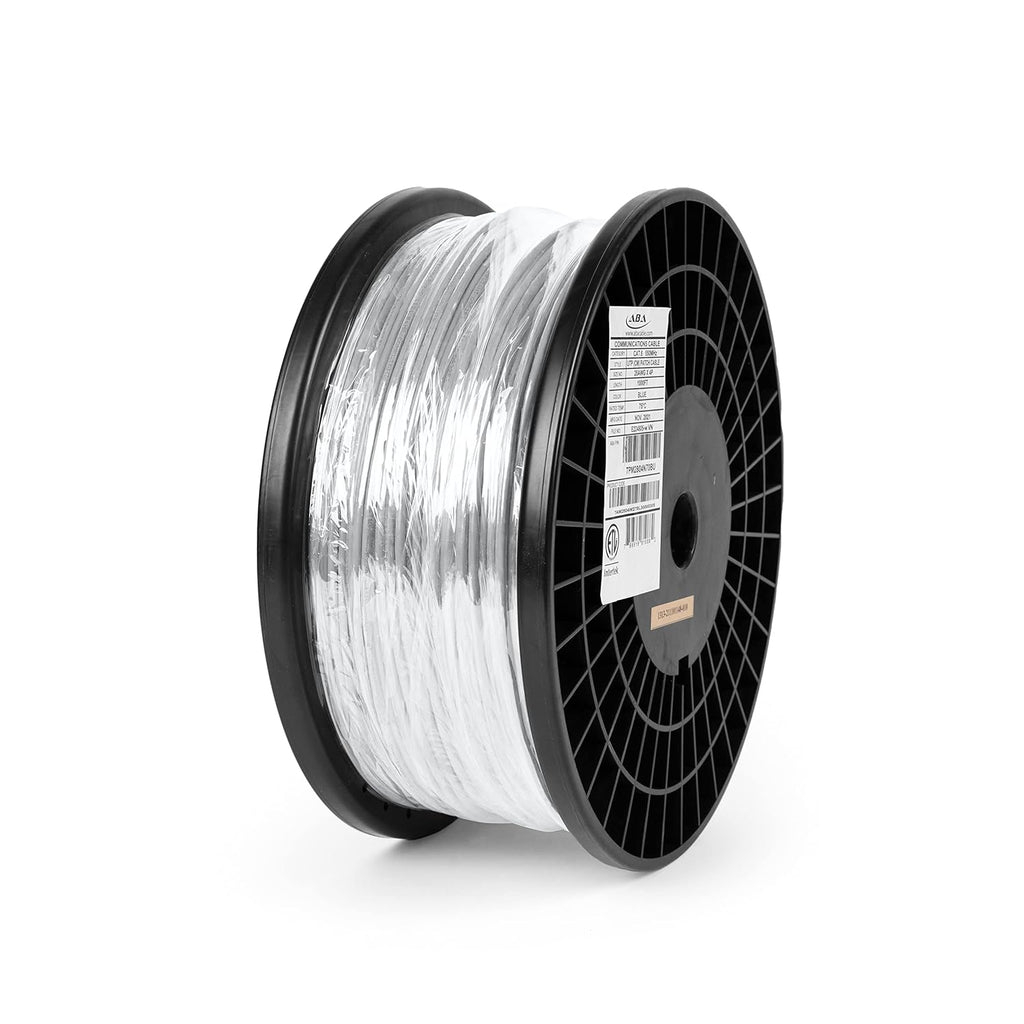 White Ultra Slim Cat6 Ethernet Cable 1000ft Unshielded Twisted Pair Pure Stranded Copper F9085