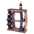 8 Bottle Wooden Wine Rack with Glass Holder S850