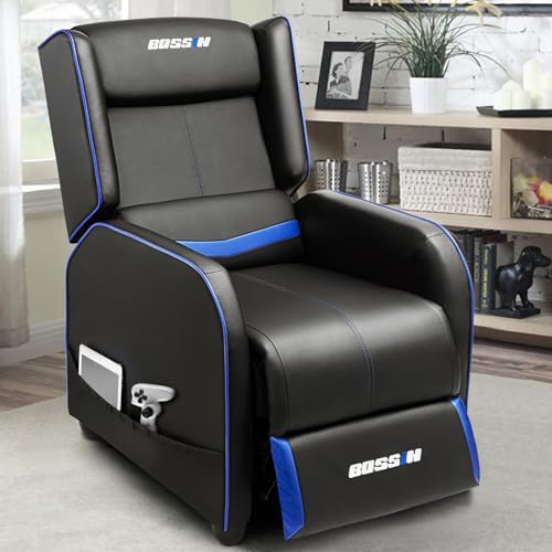 Cyan PU Leather Gaming Recliner Chair Z1322