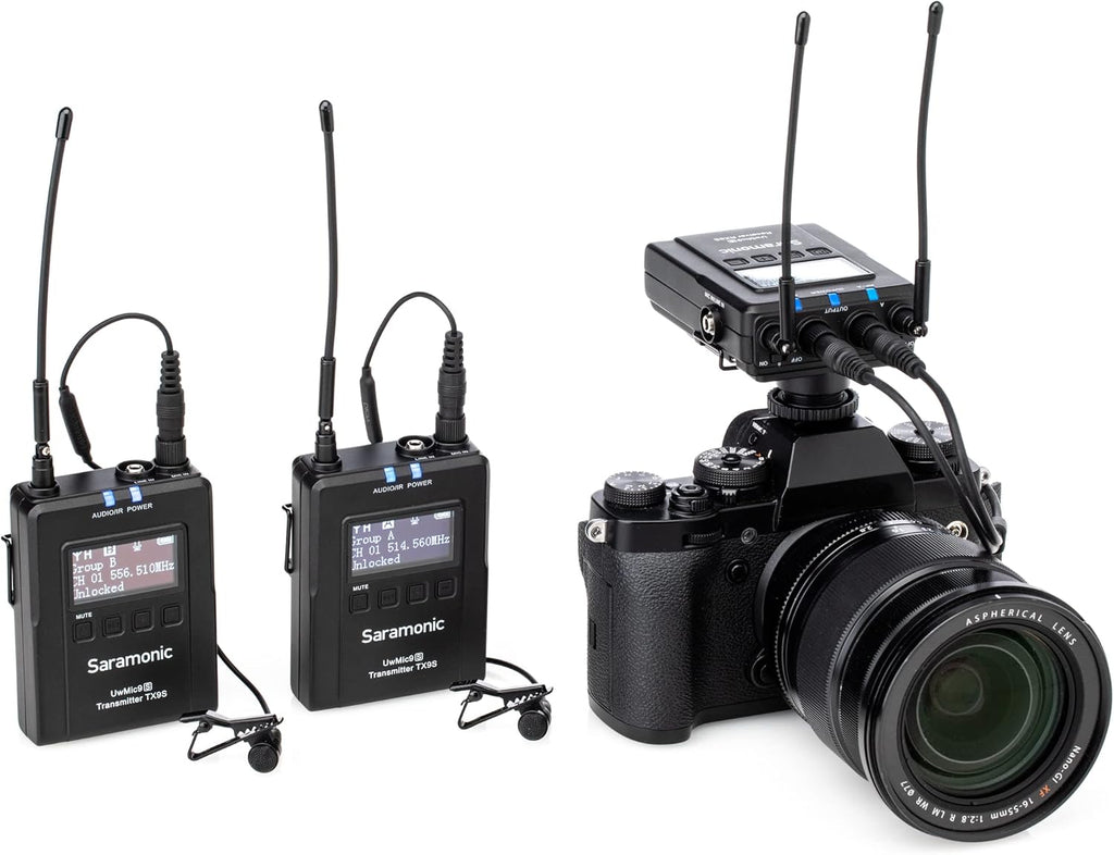 2-Person Wireless UHF Lavalier System with Dual Camera-Mount Receiver F872400