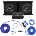 Dual 8" 1 400 Watt Subwoofer Bass Package with Amplifier and Wiring Kit A64616
