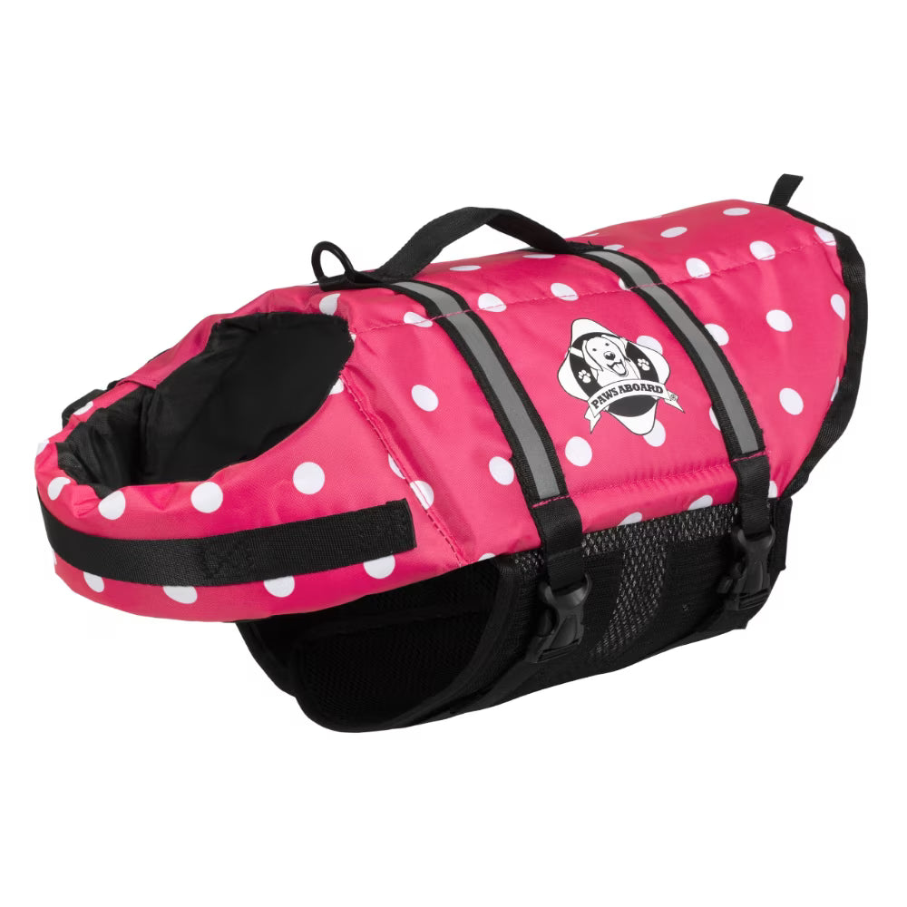 Pink & White Polka Dot Nylon Dog Life Jacket C59754