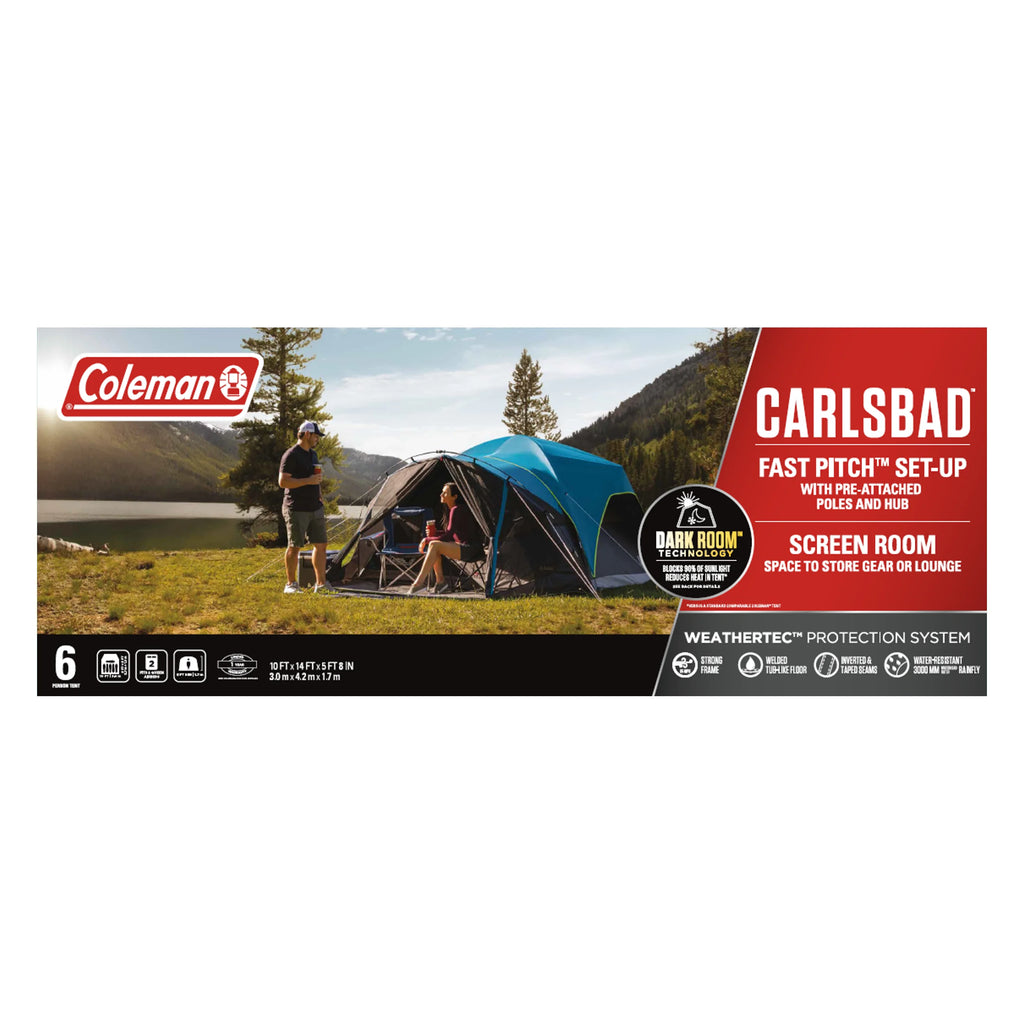 6-Person Dark Room Dome Camping Tent with Screen Room P448977