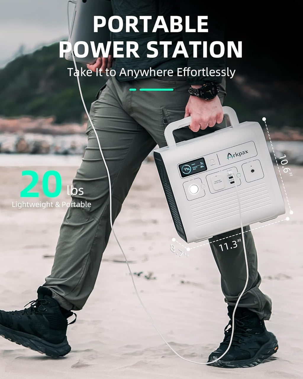 1051Wh 1200W Pure Sine Wave Portable Power Station P11678